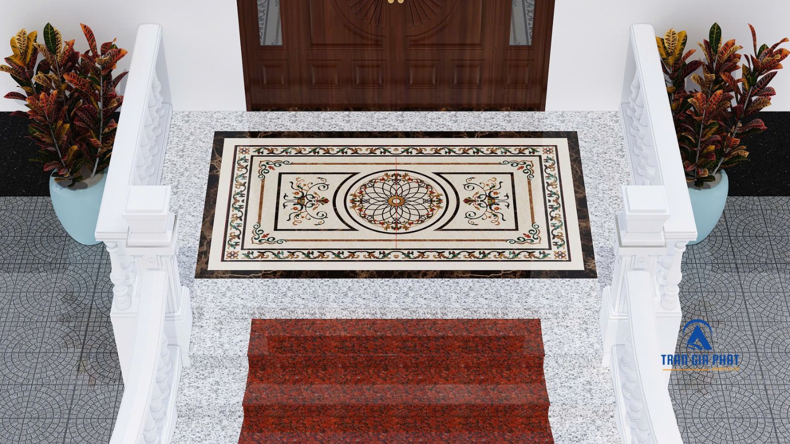 Mẫu đá hoa văn Hình chữ nhật