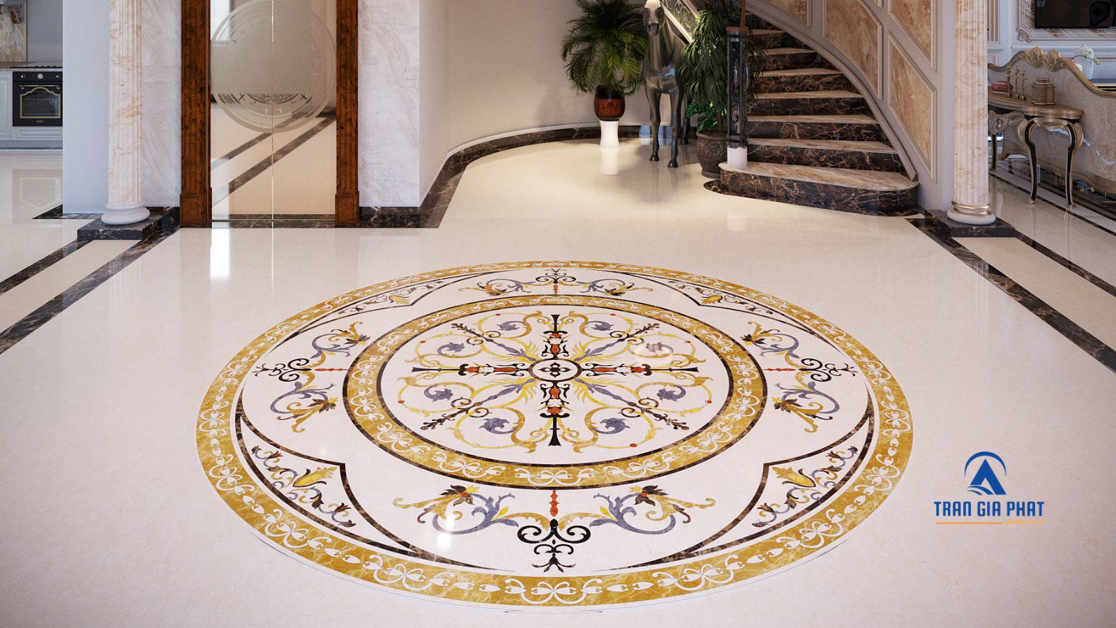 Mẫu đá hoa văn hình tròn