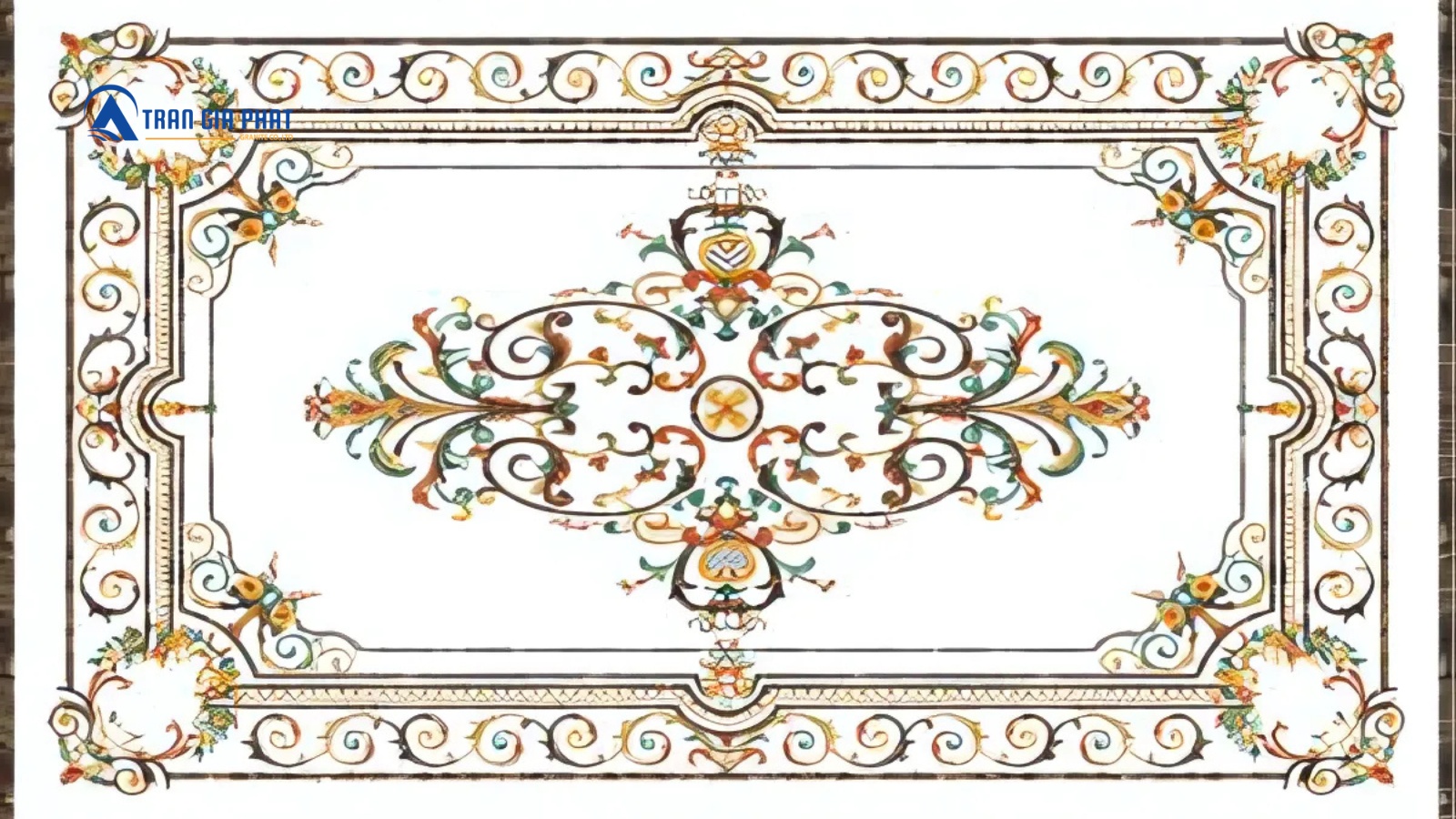 Mẫu đá hoa văn với họa tiết hoa lá