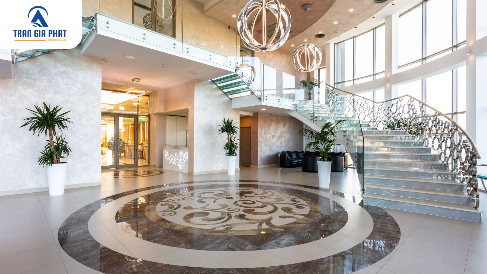 Đá hoa văn sảnh sang trọng