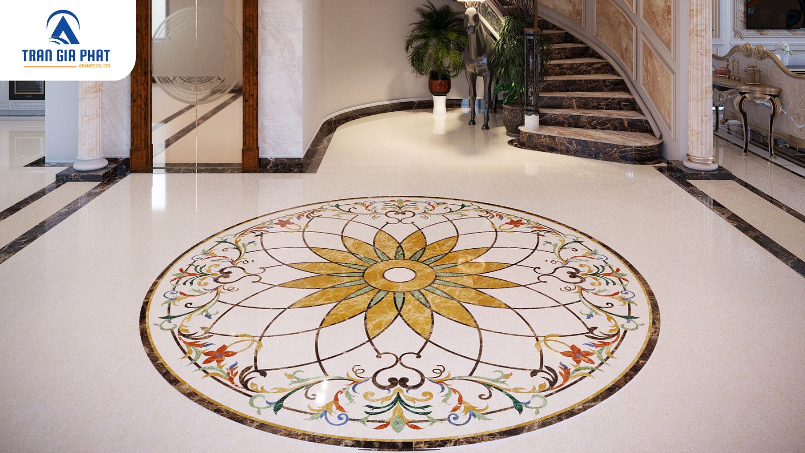 Mẫu hoa văn đá tân cổ điển