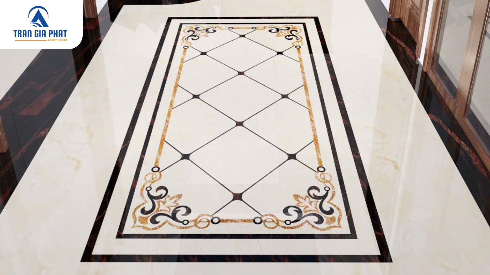 Mẫu hoa văn đá dạng lưới