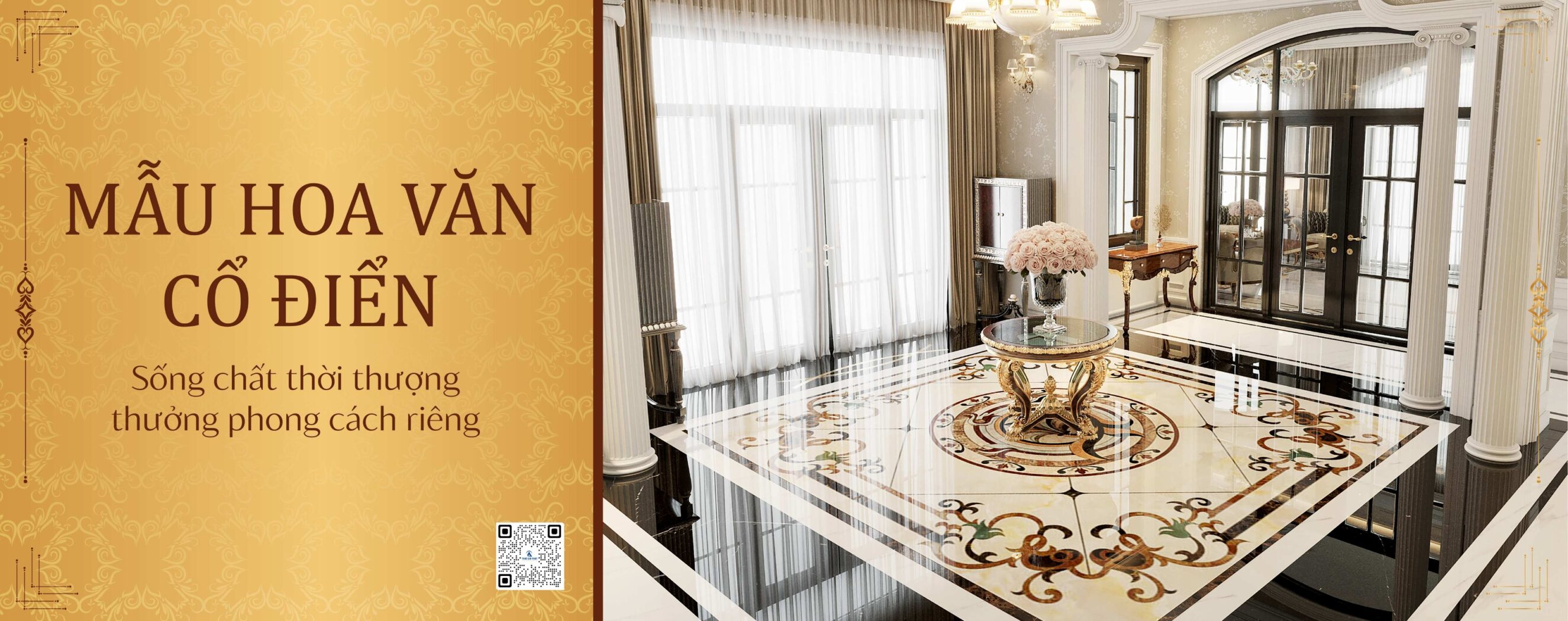 Banner Đá Hoa Văn Cổ Điển