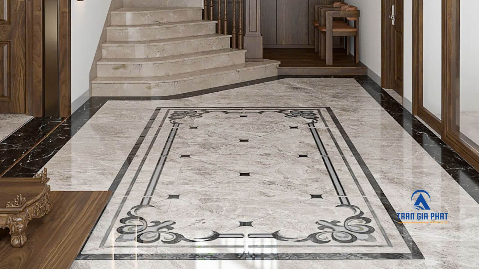 Đá hoa văn hình chữ nhật