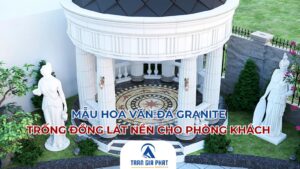 Mẫu hoa văn đá granite trống đồng lát nền phòng khách