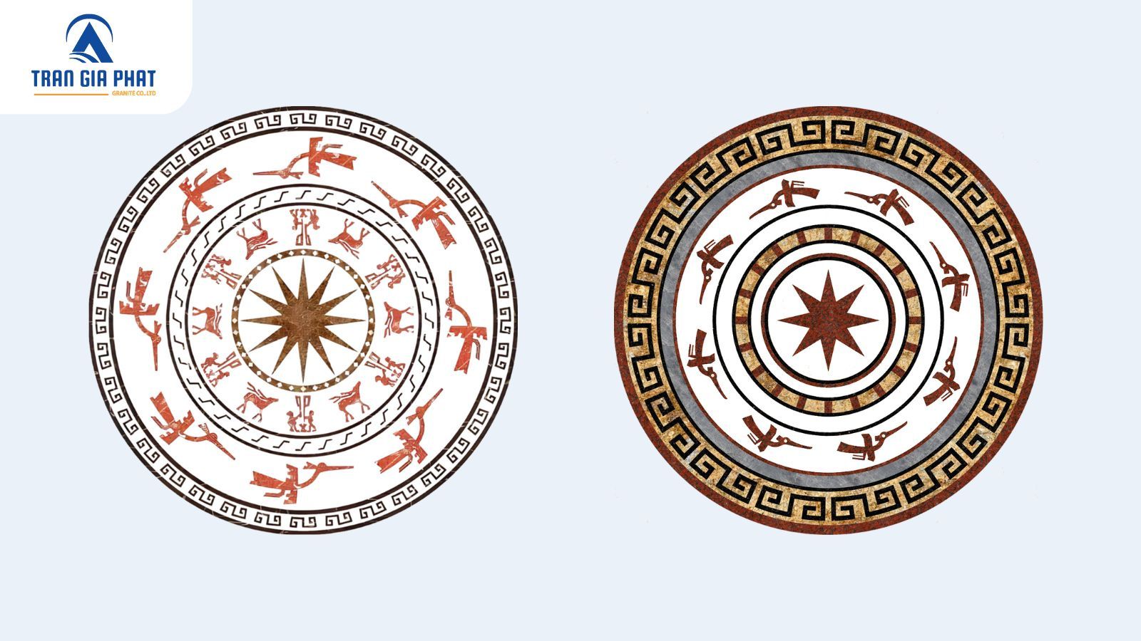 Mẫu hoa văn đá hình tròn trống đồng