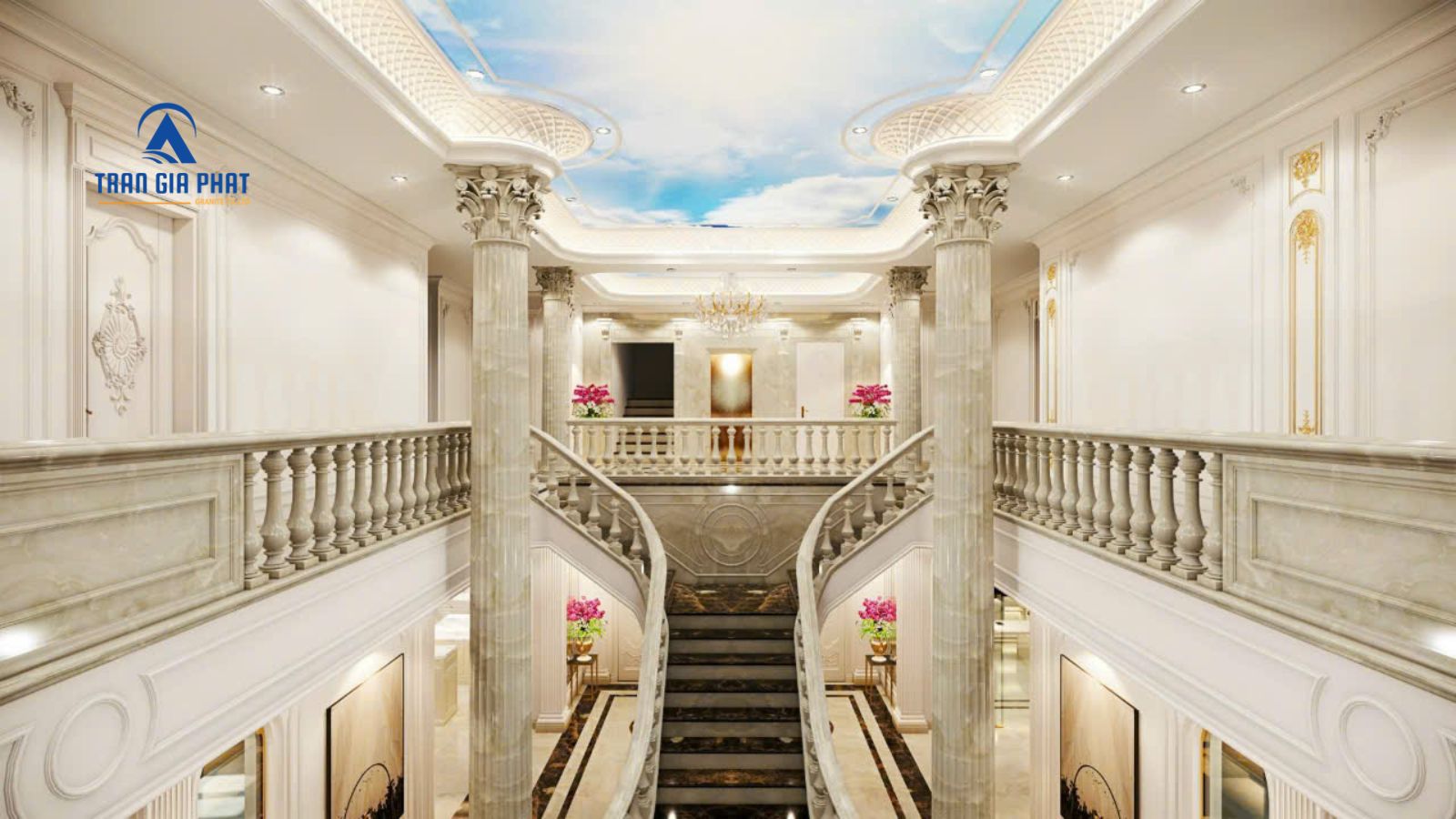 Mẫu Đá Hoa Văn Trên Cầu Thang