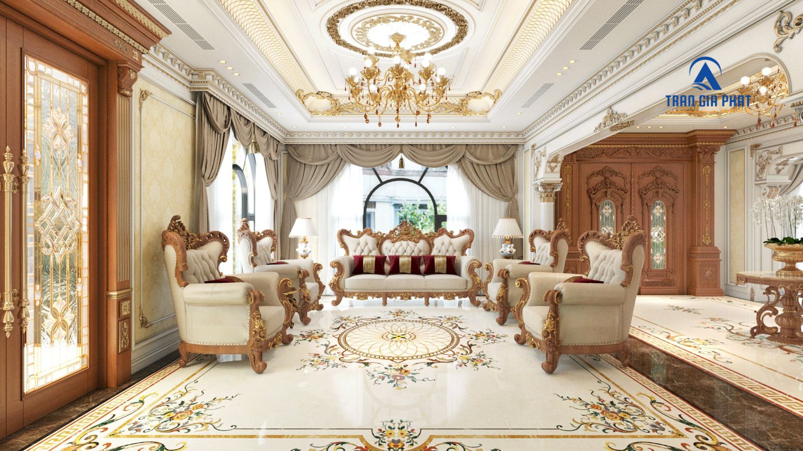 Mẫu Thiết Kế Đá Hoa Văn Phòng Khách