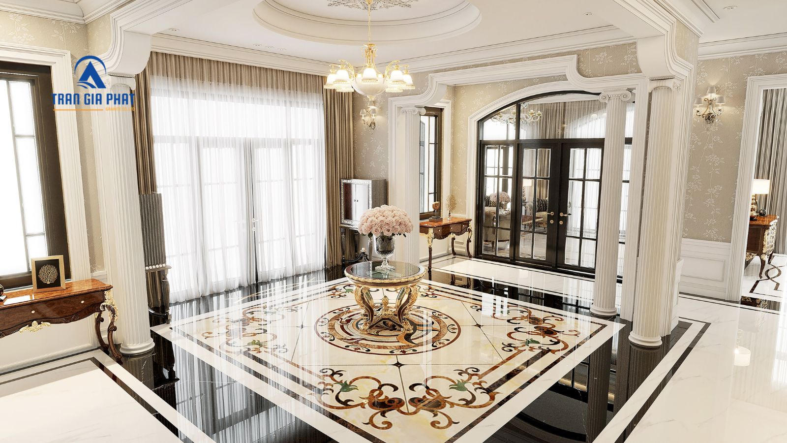 Mẫu Thiết Kế Đá Hoa Văn Sảnh Chính