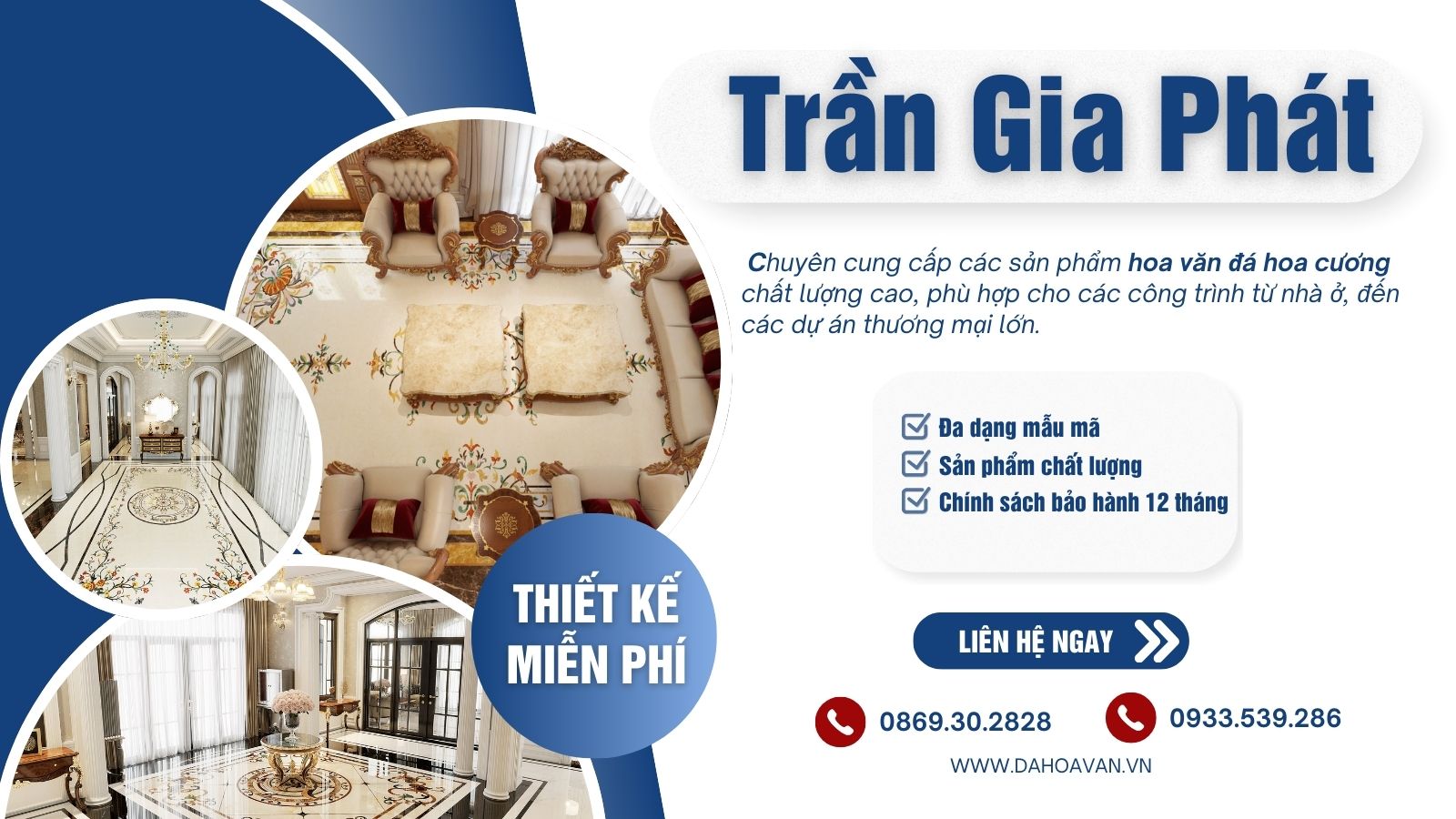 Đơn vị sản xuất cung cấp hoa văn đá hoa cương Trần Gia Phát