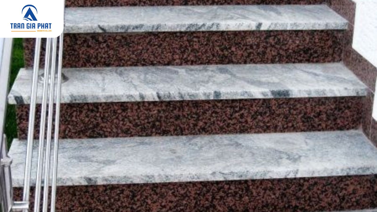 Đá hoa cương xám vân mây cho cầu thang