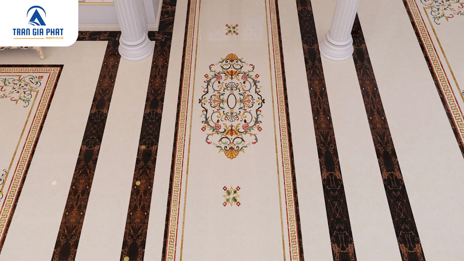 Hoa văn đá hoa cương dài
