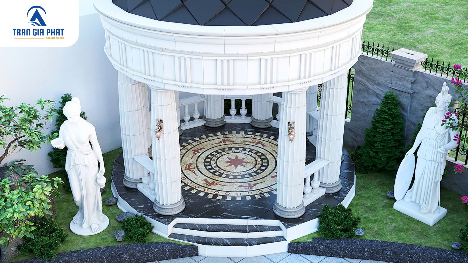 Hoa văn đá hoa cương trống đồng