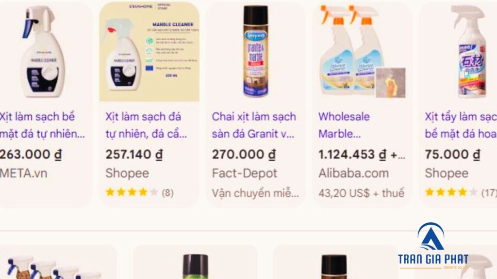 Đá hoa văn có thể dễ dàng được làm sạch với những chất tẩy rửa thông dụng