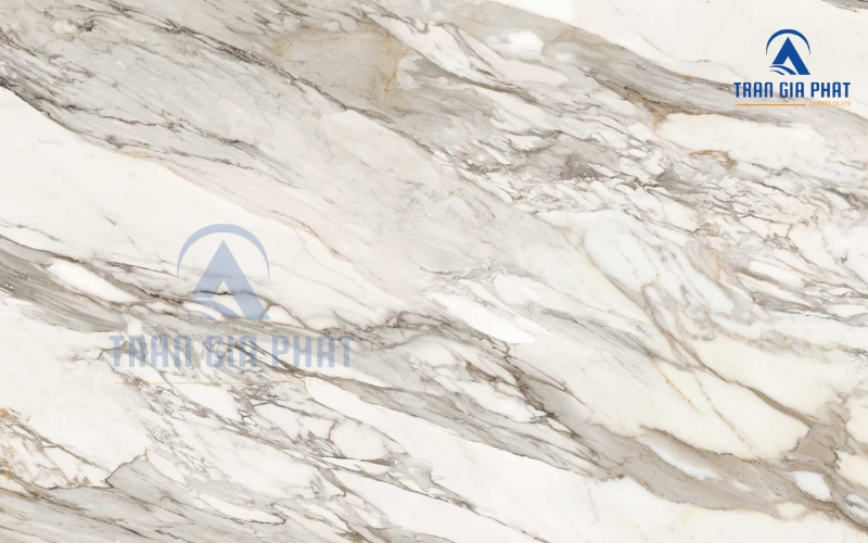 Đá Marble vân mây trắng xám