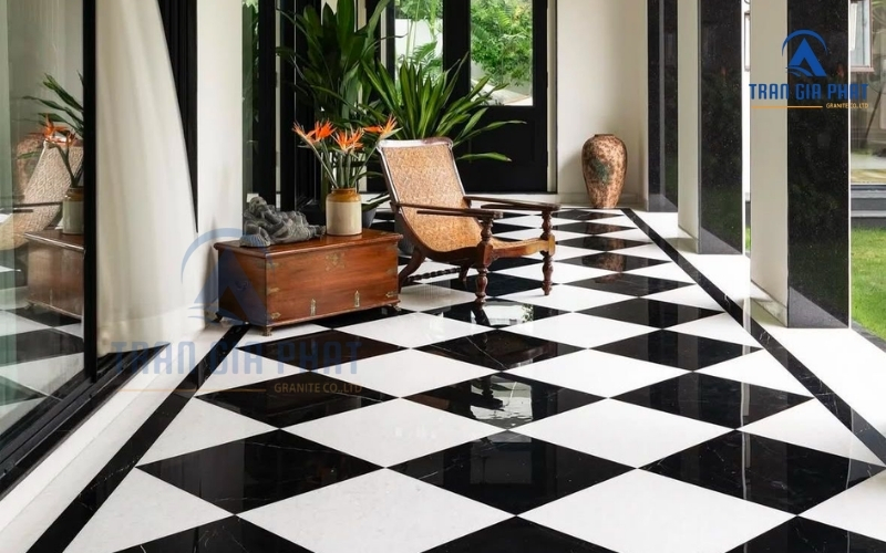 Ứng dụng đá Marble lát sảnh ngoài trời