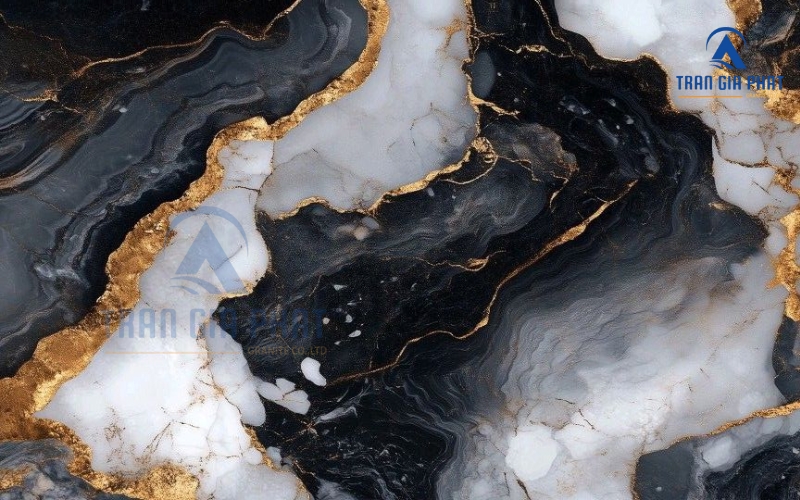Tấm đá đá Marble Black and Gold Marble