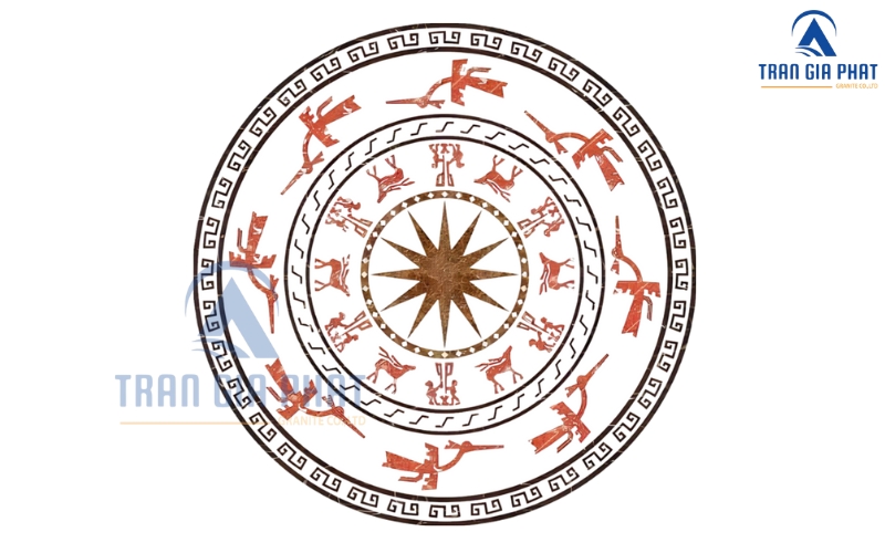 Mẫu đá hoa văn trống đồng C066